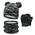 thumbnail image 1 of FZ FANTASTIC ZONE Kids Toddler Infants Winter Hats Scarfs Gloves Set Pompom Beanie Caps Mittens Neck Warmer with Fleece for 0 6 12 18 Months 1 2 3 4 Years Old Baby Girls Boys Gifts, Blackwhite, 1 of 6