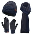 thumbnail image 1 of FZ FANTASTIC ZONE Men Women Winter Knit Hat Beanie Long Scarf Touchscreen Gloves Set Skull Cap Neck Warmer Gloves Set with Fleece Lined,Blue, 1 of 7