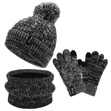 TAGVO Conjunto 3 En 1 De Gorro, Bufanda Y Guantes Táctiles Para Invierno, Forro Polar Grueso Y Elástico, Unisex