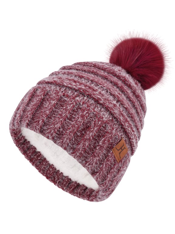 FZ FANTASTIC ZONE Winter Knit Beanie Hats for Women with Fleece Lined, Warm Soft Slouchy Womens Beanies Skull Cap for Ladies in Cold Weather