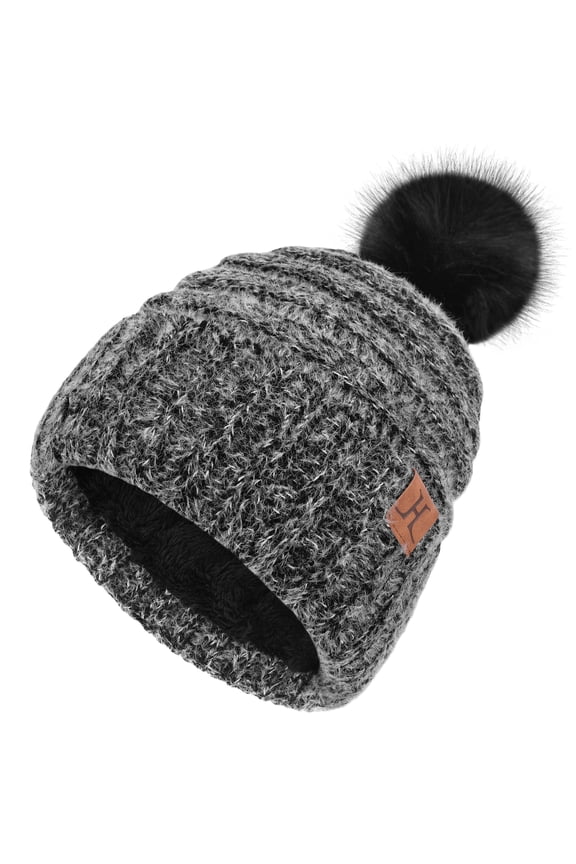 FZ FANTASTIC ZONE Winter Knit Beanie Hats for Women with Fleece Lined, Warm Soft Slouchy Womens Beanies Skull Cap for Ladies in Cold Weather