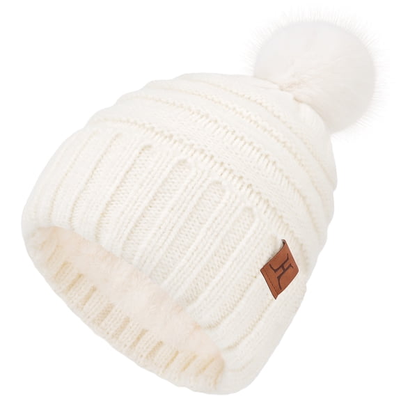 FZ FANTASTIC ZONE Winter Knit Beanie Hats for Women with Fleece Lined, Warm Soft Slouchy Womens Beanies Skull Cap for Ladies in Cold Weather