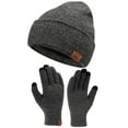 thumbnail image 1 of FZ FANTASTIC ZONE Winter Warm Beanie Hat Touchscreen Gloves Set, Soft Skull Cap Gloves Set for Men Women with Warm Knit Fleece Lined,Grey, 1 of 6
