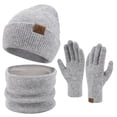 thumbnail image 1 of FZ FANTASTIC ZONE Womens Winter Beanie Hats Scarf Touchscreen Gloves Set Warm Knit Skull Caps Neck Warmer for Women Men, 1 of 9
