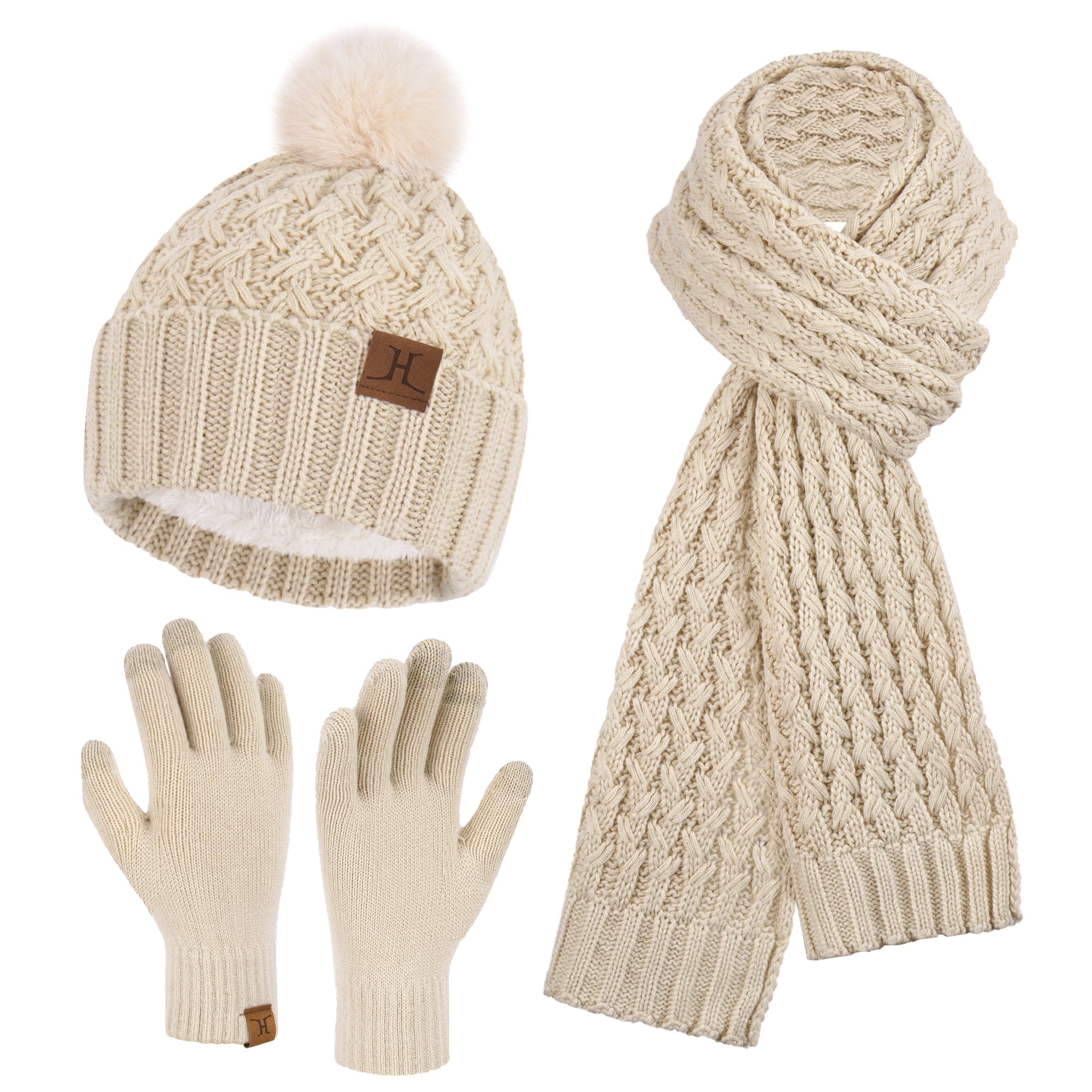 FZ FANTASTIC ZONE Womens Winter Hat Long Scarf Touch Screen 