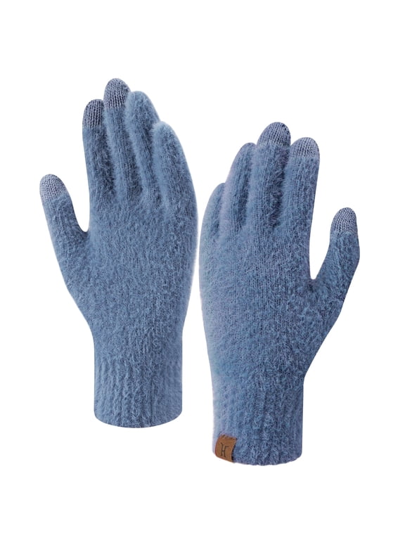 FZ FANTASTIC ZONE Womens Winter Touchscreen Gloves Imitation Mink Velvet Elastic Warm Gloves for Cold Weather