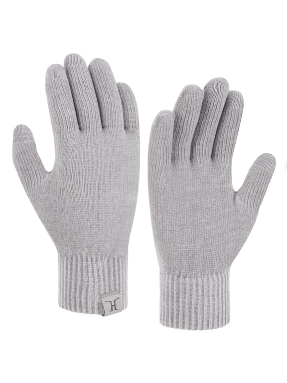 FZ FANTASTIC ZONE Womens Winter Warm Touch Screen Gloves Chenille Elastic Cuffs Knit Gloves for Women Cold Weather Gifts