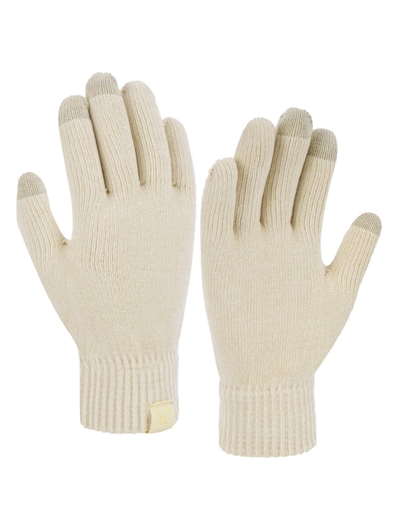 FZ FANTASTIC ZONE Womens Winter Warm Touch Screen Gloves Chenille Elastic Cuffs Knit Gloves for Women Cold Weather Gifts