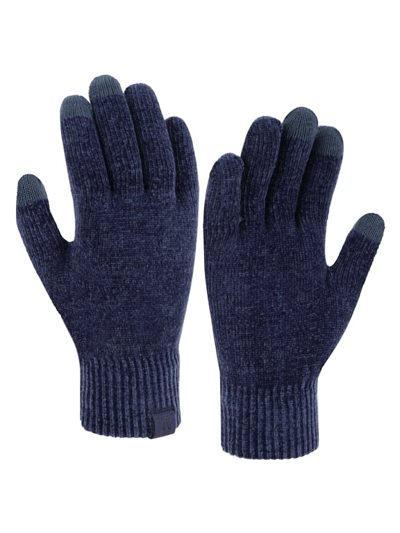 FZ FANTASTIC ZONE Womens Winter Warm Touch Screen Gloves Chenille Elastic Cuffs Knit Gloves for Women Cold Weather Gifts