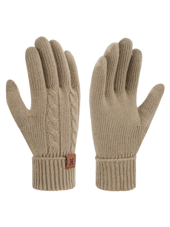 FZ FANTASTIC ZONE Womens Winter Warm Touch Screen Gloves Elastic Cuff Thermal Knit Gloves for Women Cold Weather Gifts