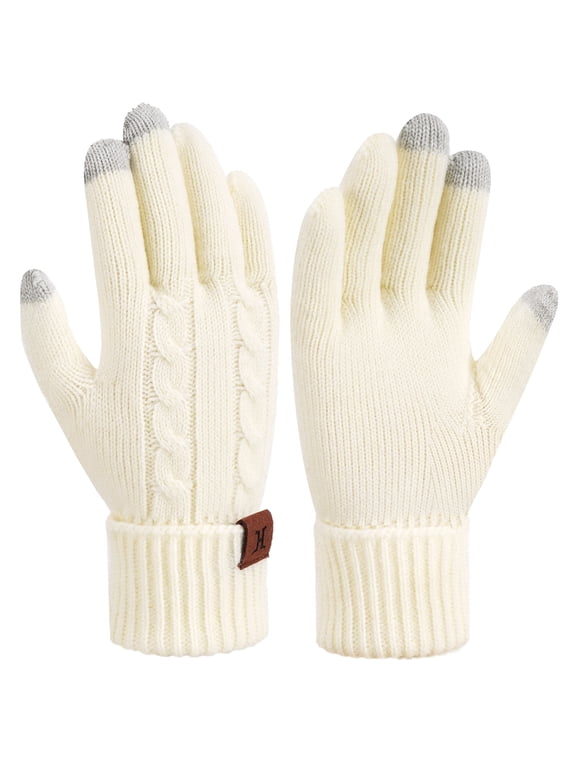 FZ FANTASTIC ZONE Womens Winter Warm Touch Screen Gloves Elastic Cuff Thermal Knit Gloves for Women Cold Weather Gifts