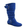 thumbnail image 1 of FZ-Fits Women's Boots Comfort Zipper Buckle Slouch Mid Calf, Flat Heel, Round Toe, Royal Blue, 8.5, 1 of 2