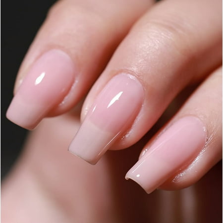 FZANEST Gel Nail Polish 15ml,Jelly Sheer Clear Natural Nude Pink Gel Polish Varnish Nail Art Manicure Soak Off LED UV(Milky Nude)