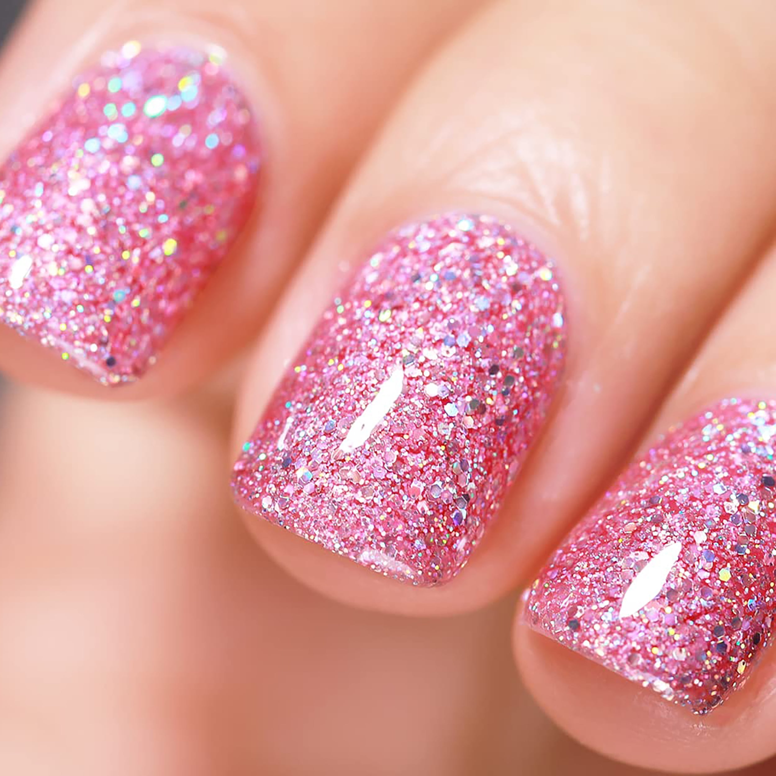FZANEST Glitter Gel Nail Polish Led UV Sparkle Nail Gel Polish Colors Nail  Art Manicure(Diamond pink) - Walmart.com