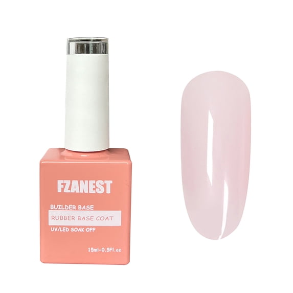 FZANEST Natural Nude Gel For Nails, Base Sheer Color Gel Nail Polish,Brush On Extension Gel in a Bottle Soak Off French Manicure15ml