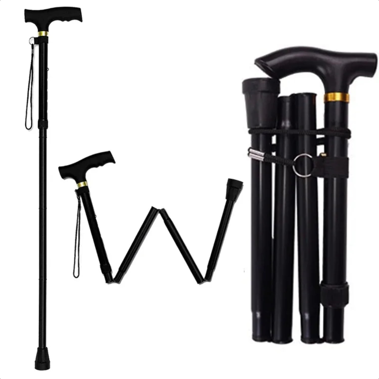 FZANJUN Multifunction Walking Stick Trekking Poles Telescopic Fold
