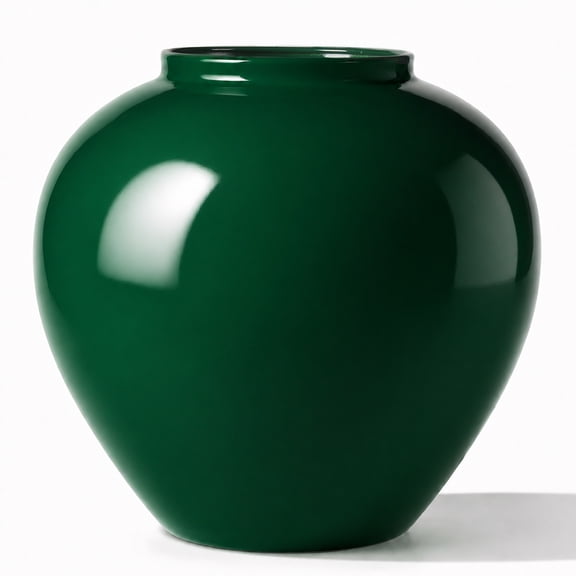 FZBCTLDZ Emerald Green Large Round Vase, 11 Inch Ceramic-Look Iron Flower Vase with Glossy Glazed Finish, Decorative Vase for Centerpieces, Table, Living Room, Entryway, Farmhouse Home Decor