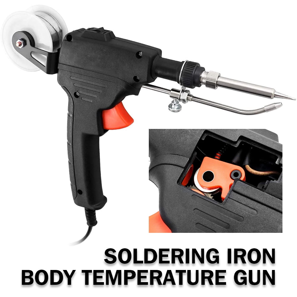 FZFLZDH 110V 60W Electric Soldering Gun Automatic Hand-held Solder Iron Kit Welding Tool -Temperature Gun Solder Tool for Circuit Board, Home DIY, Electronic Repair(Black)