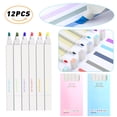 thumbnail image 1 of FZFLZDH 12 Colors Marker Highlighter For Mark Notes/Main Points/Draw Dual Tip Colored Pens For Student Stationery Office Supplier, 1 of 6