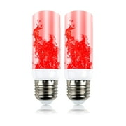 FZFLZDH E27 LED Simulated Realistic Burning Fire Flame Effect Flickering Light Bulb 2 Pack