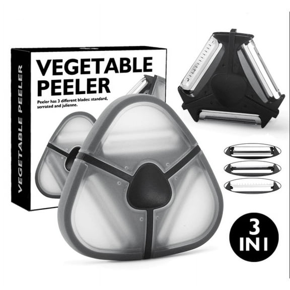 FZFLZDH 3 in 1 Vegetable Peeler, Stainless Steel Shredder Slicer for Cabbage, Potato, Apple, Carrot, Veggie and Fruit Peeler with 3 Blades