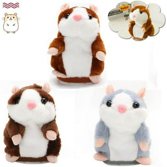 FZFLZDH 3Pcs Plush Interactive Toys PRO Talking Hamster Repeats What You Say Electronic Pet Chatimals Mouse Buddy for Boy and Girl