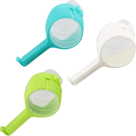 FZFLZDH 3Pcs Food Storage Sealing Clips with Pouring Spouts, Bag Clips for Food, Kitchen, Chip Bag Clips, Plastic Cap Food Clips, Great for Organizing and Storing Food in the Kitchen