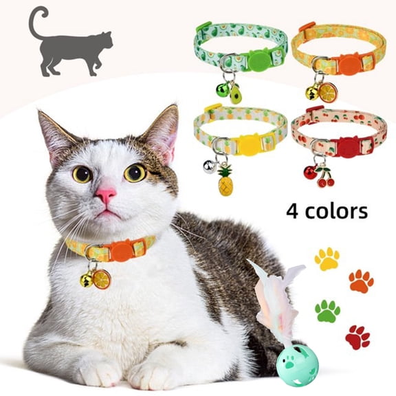 FZFLZDH 6pcs Fruit Style Safety Buckle Adjustable Pet Collar, Cat Dog Small Dog Collar Accessories
