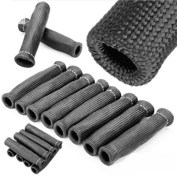 FZFLZDH 8 Packs Car 1200 Degree Spark Plug Heat Protector Insulating Fire Sleeve ,Spark Plug Wire Boots Heat Shield Protector Sleeve Cover Compatible with SBC BBC 350 454