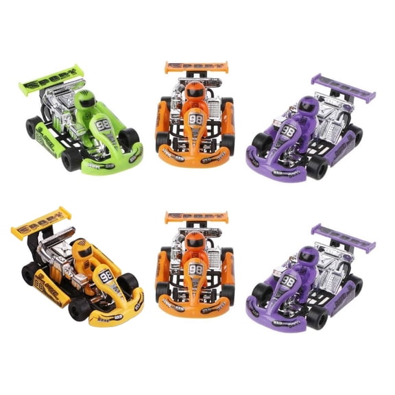 FZFLZDH Alloy Pull Back Kart Go-Kart Racing Game Sport Vehicle Plastic Motor pull Back Children's Toy(Random Color)