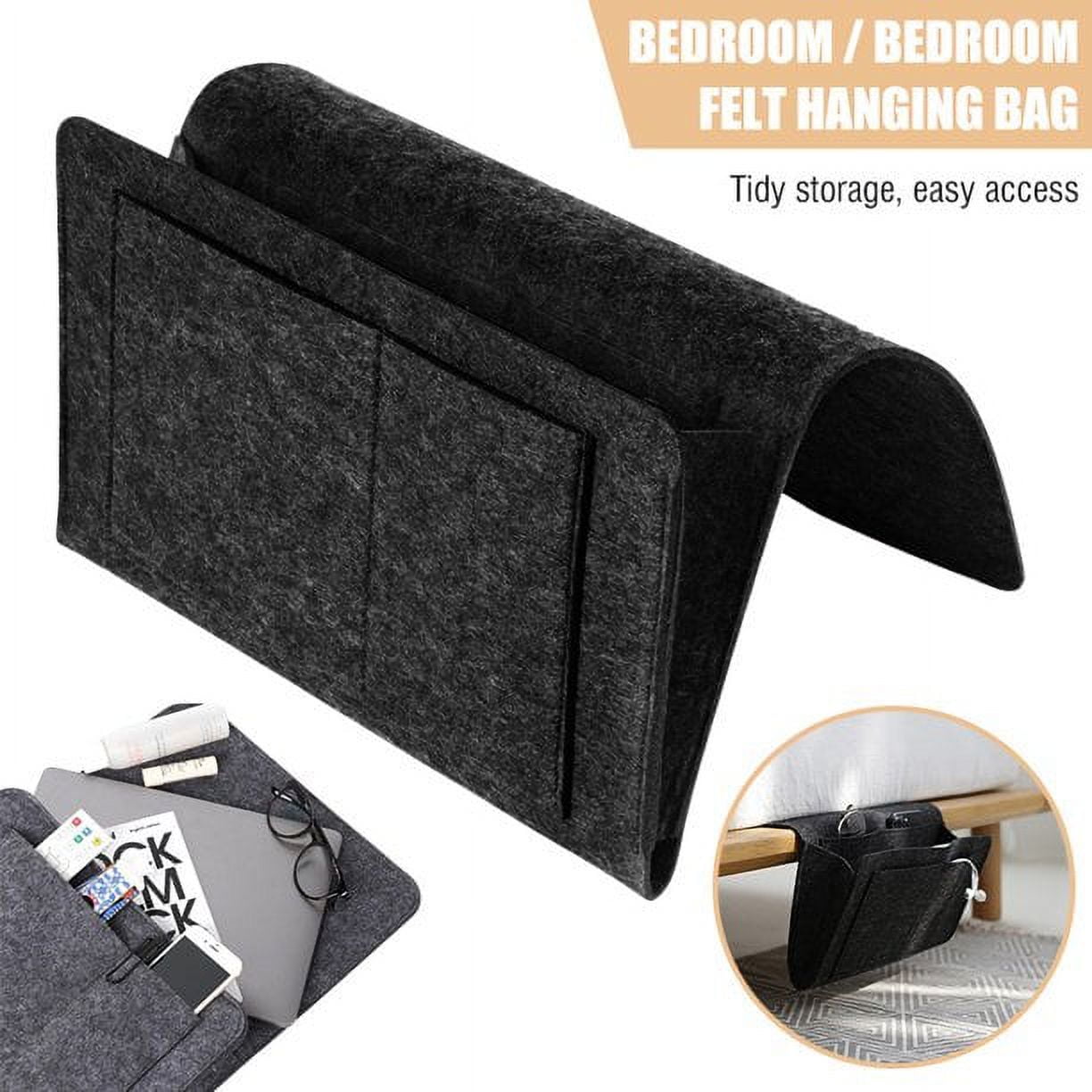 FZFLZDH Bedside Caddy, Felt Bed Storage Organizer Hanging Bag Holder ...