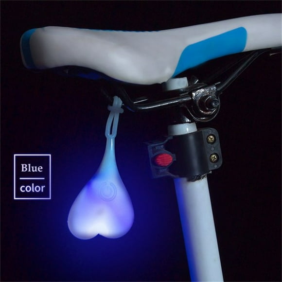 FZFLZDH Bike Balls Taillight Sparks Cycling Heart-Shaped Warning Light Creative Silicone Waterproof Night LED Blue Lights Bicycle Seat Back Egg Lamp