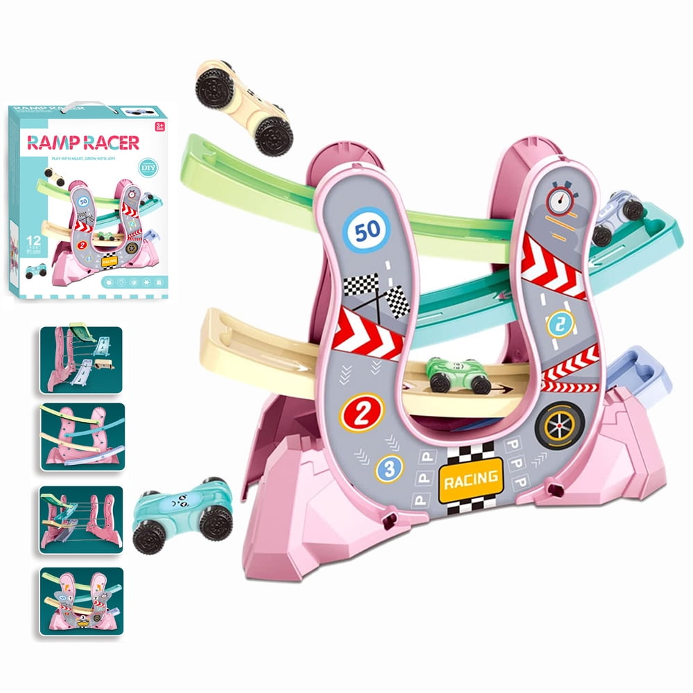 FZFLZDH Car Ramp Toys for Toddlers 1 2 3 Year Old Boy, Race Track Car