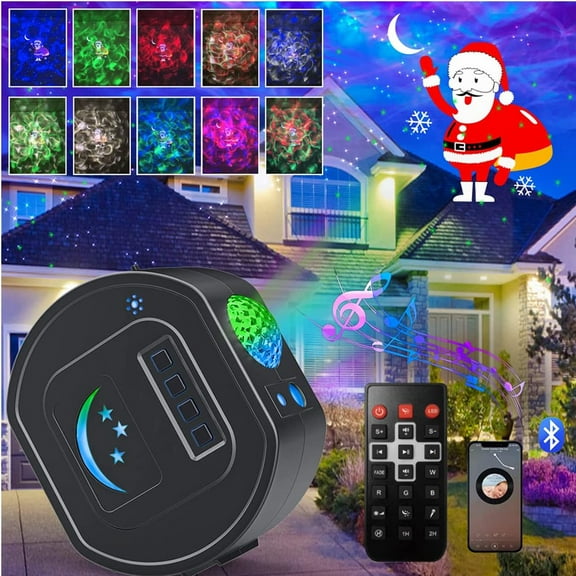 FZFLZDH Christmas Starry Sky Projection Bluetooth Project Lamp USB Powered Romantic Visual Projector for Home