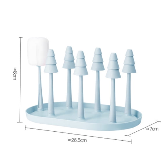 FZFLZDH Cup Drain Rack Baby Bottle Holder Wine Glass Rack Cup Storage Rack Comes with Cup Brush Upside Down Teacup Holder for Kitchen Office