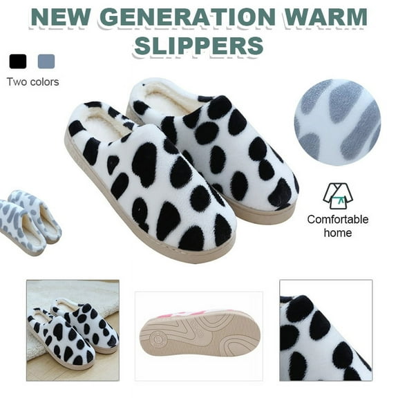 FZFLZDH Cute Slippers for Women Men Winter Warm Memory Foam Cotton Home Slippers Soft Plush Fleece Slip on House Slippers for Girls Indoor Outdoor Shoes
