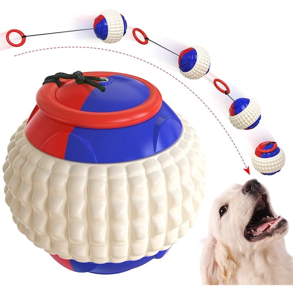 FZFLZDH Dogs Teething Cleaning Molar Ball Telescopic Rope Easily Throw The Ball with Your Hands Chuck Sport Traning Balls Launcher Toy Pet Toys