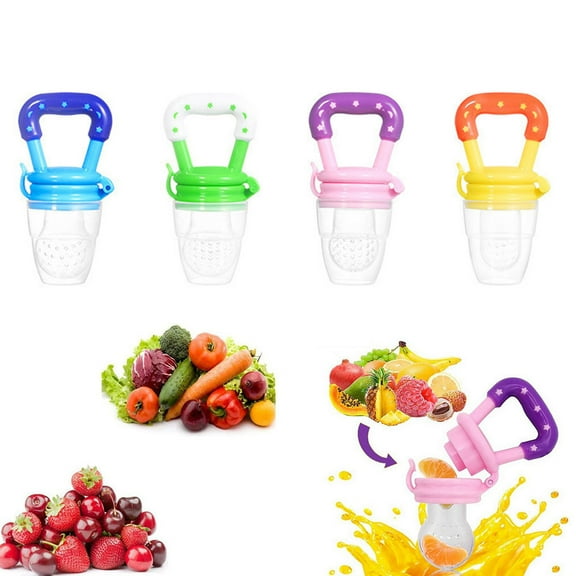 FZFLZDH Feeding Pacifier(4 Pack) Baby Fresh Food Fruits Soup Feeder Dummy Soother Weaning Nipple