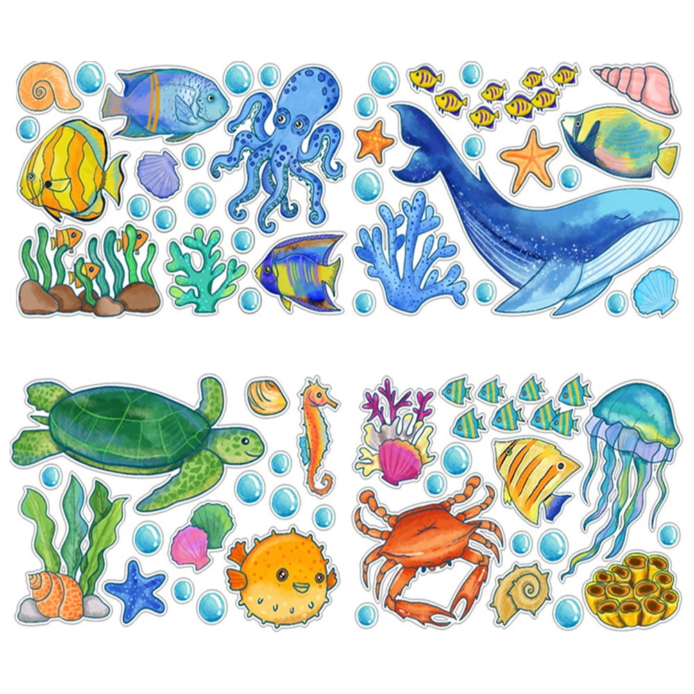 FZFLZDH Glow in The Dark Ocean Fish Wall Decals,Under The Sea Wall