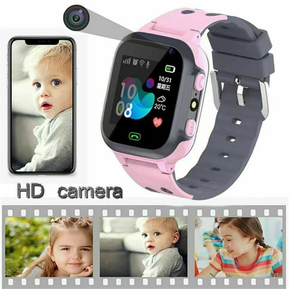 FZFLZDH Kids Smart Watch Waterproof with LBS Tracker Phone Smartwatch Touch Screen Sport Smartwatch with Voice Chat SOS Help Anti-Lost Calling Phone Watches for Girls Boys Children Teen Student