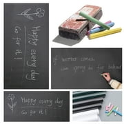 FZFLZDH Large Chalkboard Contact Paper Roll 17.7” x 78.7" - 5 Chalks Included - Chalk Board Paint Alternative Wallpaper - Adhesive Blackboard Wall Decal Vinyl - Chalkboard Black Stickers