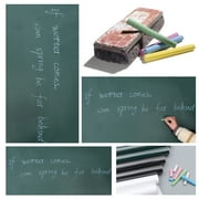 FZFLZDH Large Chalkboard Contact Paper Roll 17.7” x 78.7" - 5 Chalks Included - Chalk Board Paint Alternative Wallpaper - Adhesive Blackboard Wall Decal Vinyl - Chalkboard Green Stickers