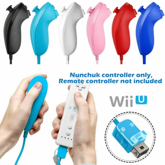 FZFLZDH Nunchuk Video Game Controller Remote for Wii & Wii U Remote, White