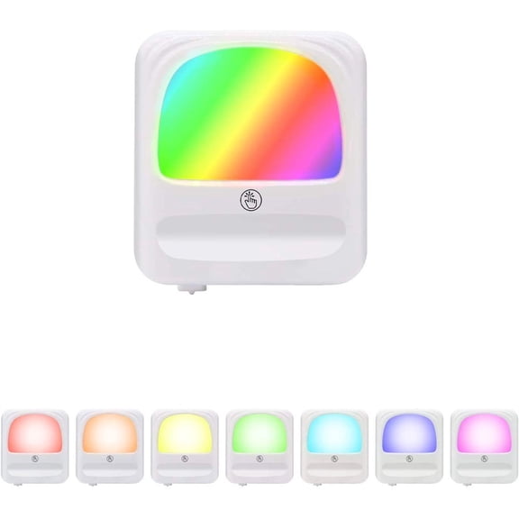 FZFLZDH Plug in LED Night Automatic Light - Adjustable Brightness Dusk to Dawn Sensor Night Lights for Kids, Touch Dimmable RGB Colour Changing LED Night Light