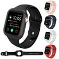 thumbnail image 1 of FZFLZDH Silicone Watch Band Case Protect Cover Strap 44mm For Apple Watch Series 4 5 Royalblue, 1 of 6