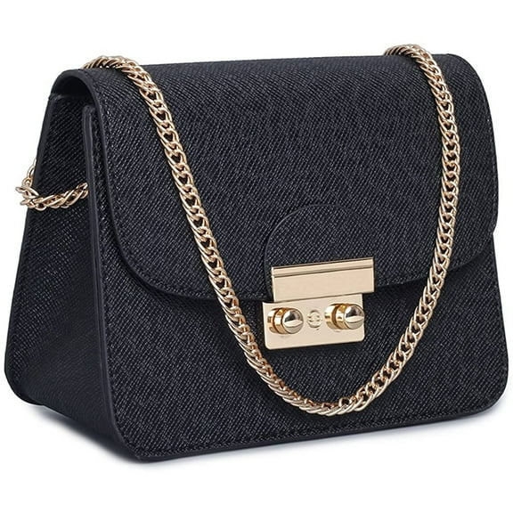 FZFLZDH Small Crossbody Bags for Women Chain Shoulder Evening Clutch Purse Formal Bag (Black)
