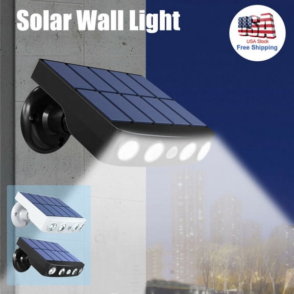 FZFLZDH Solar LED Wall Lights, PIR Motion Sensor Waterproof Outdoor Garden Lamp Wireless Solar Motion Ultra Bright LED Sensor Light White