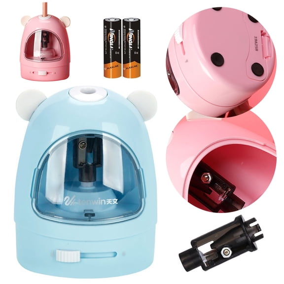 FZFLZDH TENWIN Student Electric Pencil Sharpener Cartoon Cute Automatic Pencil With Strong Helical Blade For Student, Teacher, Painter, Designer