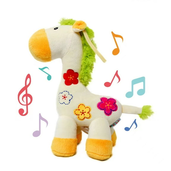 FZFLZDH Three-dimensional plush plum giraffe bed hanging Jingle doll car hanging toy baby comfort doll set 33CN yellow