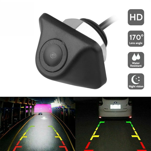 FZFLZDH Universal Car Backup Camera with Dynamic Trajectory Guide Line, HD Rear View Camera Waterproof Night Vision 170 Degree Wide View Waterproof Rear View Camera Universal Car Camera